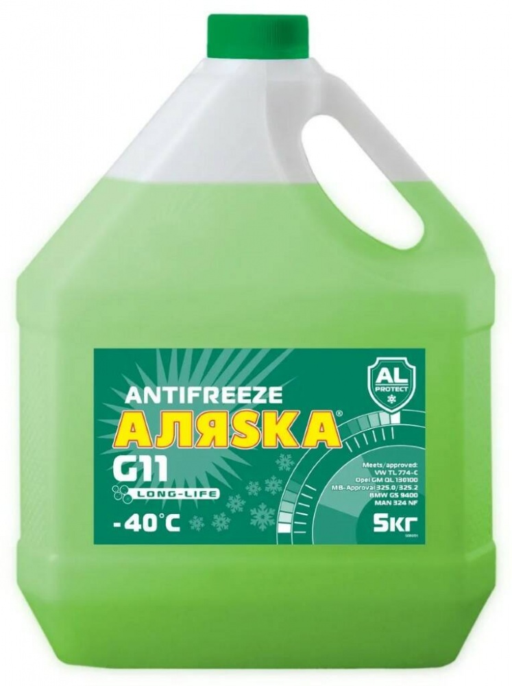 Антифриз Аляска Long Life G11 зеленый 5кг