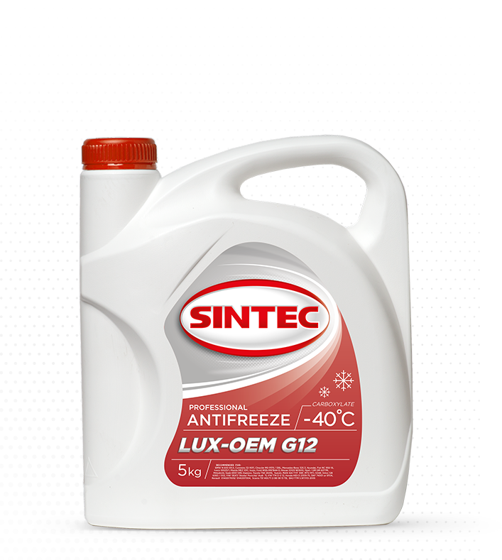 Антифриз Sintec LUXE (красный) G 12 (-40 С) 5кг